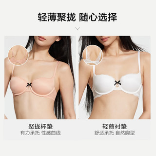 维多利亚的秘密（Victoria's Secret）梦幻柔光小珍珠花漾蕾丝舒适性感文胸内衣女24秋冬 54A2黑曜石-聚拢 32A (70A)