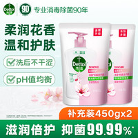 Dettol 滴露 洗手液抑菌洗手液补充装 滋润倍护450g袋装 有效抑菌99.99% 450g*2袋