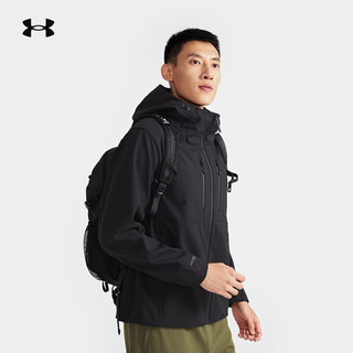 安德玛 UNDERARMOUR）户外休闲运动徒步防风通勤软壳外套男14412274 漫暮黑 L