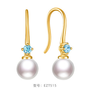 CHOW TAI FOOK 周大福 ENZO 18K金托帕石淡水珍珠耳环女EZT515