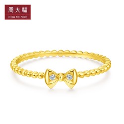 CHOW TAI FOOK 周大福 小心意叠戴蝴蝶结18K金钻石戒指U185774