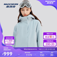 SKECHERS 斯凯奇 秋冬季时尚潮流女款梭织连帽外套+羽绒外套套装