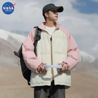 NASA RHUDE 冬季新款棉衣男士宽松加厚棉服情侣面包立领保暖外套棉袄/S 粉色 3XL(建议180-210斤）