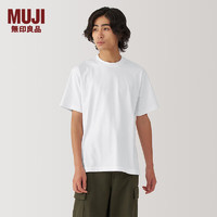 无印良品（MUJI）男式 天竺织 圆领短袖T恤 男士打底衫男款 AB1MIA4A 白色 M (170/92A)