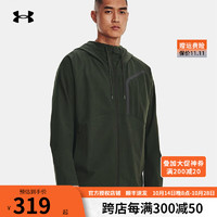 安德玛 UNDERARMOUR）官方外套男子秋季风衣男装上衣 1376967-310绿色/轻便舒适 2XL