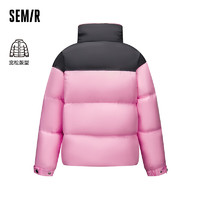 Semir 森马 羽绒服女立领撞色运动风 黑红色调00396 160/84A/M