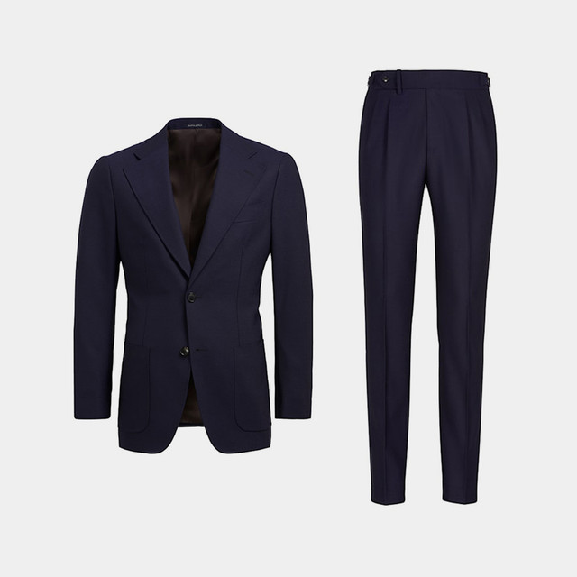 SUITSUPPLY 奥莱SUITSUPPLY-Havana蓝色羊毛单排扣男士西装套装