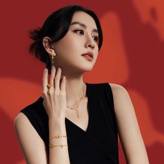 CHOW TAI FOOK 周大福 花月佳期仙女镂空蝴蝶结黄金戒指女计价F230262