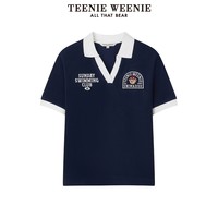 TEENIE WEENIE TeenieWeenie小熊2024年毛巾布软糯Polo领短袖T恤衫宽松慵懒上衣