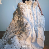 陌希 纤维北海道雪的秘境地毯素色客厅茶几新西兰羊毛手工地毯卧室家用 北海道/WK210922Y-1 800MM*1300MM