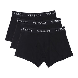 VERSACE 范思哲 男士简约logo徽标棉质平角裤内裤3条装