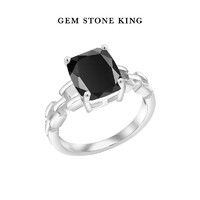 GEM STONE KING GSK黑玛瑙戒指925银镶彩色宝石欧美轻奢小众ins风女戒送妈妈礼物