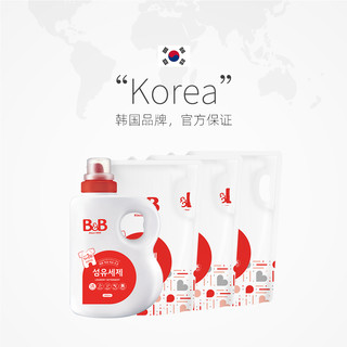 韩国B&B保宁米迪恩必恩贝洗衣液1800ml*1+2100ml*3