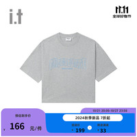 :CHOCOOLATEit 女装宽松短袖T恤2024秋季简约时尚半袖1822XFN GY2/灰色 M