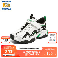 Skechers斯凯奇童鞋儿童运动鞋经典熊猫鞋大童拼接老爹鞋319023L WGR/白色/绿色 34码