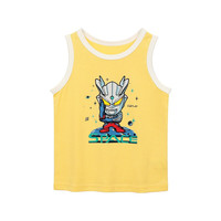 千趣会 SENSHUKAI【奥特曼联名】童装男童背心夏童趣印花棉质无袖儿童背心 黄色/白色 160cm