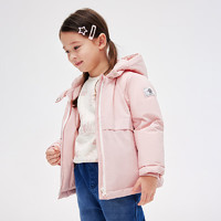 Gap 盖璞 女幼童冬季款LOGO连帽羽绒服837120防风保暖短款外套 粉色 110cm(4-5岁) 亚洲尺码