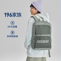 SKECHERS 斯凯奇 秋季双肩背包男女同款大容量防泼水网兜侧袋校园书包