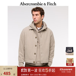 ABERCROMBIE & FITCH男装 24秋冬复古工装衬衫式短裤外套夹克KI125-4312 卡其色 M (180/100A)