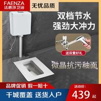 FAENZA 法恩莎 蹲便器水箱整套卫生间厕所大便器防臭蹲厕蹲坑式便盆大口径