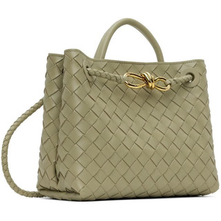 宝缇嘉（BOTTEGA VENETA） 女士绿色小号ANDIAMO手提包单肩包 Travertine/Brass UNI