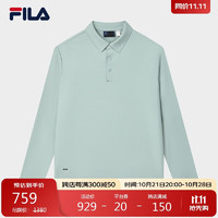 FILA 斐乐 官方男子针织长袖POLO衫2024秋季商务休闲基础上衣