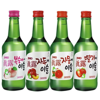 Jinro 真露 烧酒 4口味 360ml*4瓶（桃子味+李子味+西柚味+草莓味）