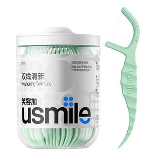 usmile 笑容加 双线清新牙线棒盒装 50支*4