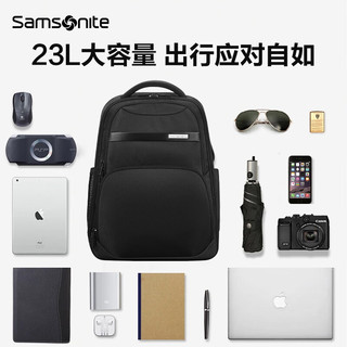 新秀丽（Samsonite）电脑双肩包男士通勤商务双肩背书包大容量轻商务\NU0*09001 黑色-可放15.6英寸电脑-联保两年