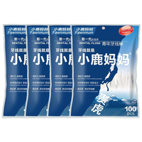 Fawnmum 小鹿妈妈 贵虎系列 青年牙线棒袋装 100支*4