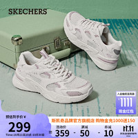 斯凯奇（SKECHERS）运动鞋女2023时尚百搭小白鞋拼接休闲鞋117354 白色/薰衣草色 35 白色/薰衣草色/WLV