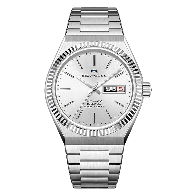 SEA-GULL 海鸥 42.5毫米自动上链腕表 816.12.1075 精钢钻-ST7双日历经典革新版