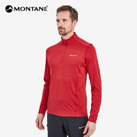 MONTANE 盟泰恩 DART ZIP NECK 户外速干衣男圆领透气除臭登山徒步 ACER RED 桃心红