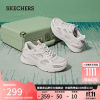 斯凯奇（Skechers）运动鞋女时尚百搭小白鞋拼接休闲鞋117354 白色/薰衣草色/WLV 35 