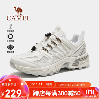 CAMEL 骆驼 户外登山鞋女士透气运动鞋防滑越野徒步鞋 F24B693072 白/灰 38 白/灰，女