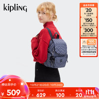 kipling 凯普林 男女款2024年秋冬款时尚双肩背包书包猴子包|CITY ZIP系列 MINI-3D蓝米老花