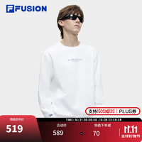 FILA FUSION 斐乐潮牌男子套头卫衣2024春季时尚纯棉针织上衣