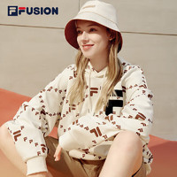 FILA FUSION 斐乐官方潮牌男女连帽卫衣情侣款春秋时尚宽松休闲运动上衣