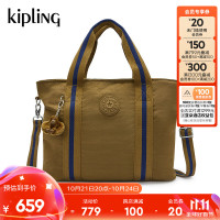 kipling 凯普林 男女款2024秋冬外出旅行大容量单肩包斜挎包托特包|MINTA L 月桂芥绿色