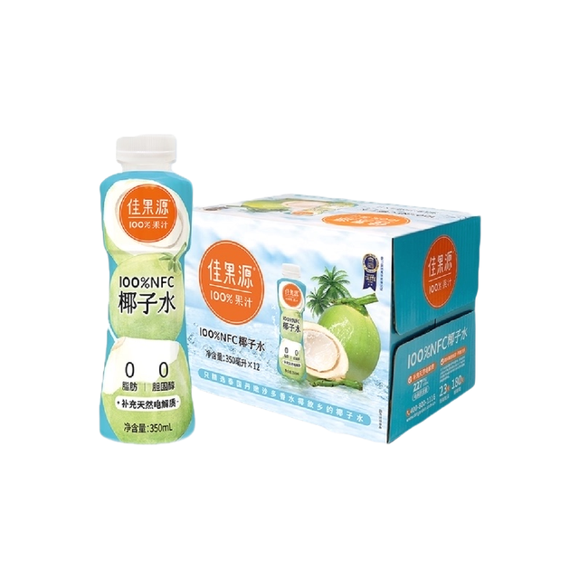 今日必买：佳农 100%NFC泰国原装进口椰子水 350ml*12瓶