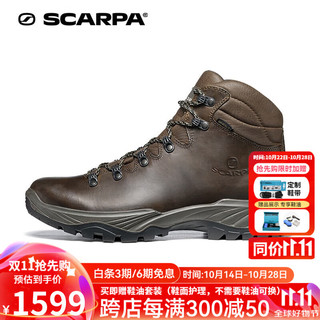 SCARPA 思卡帕 2020新SCARPA登山鞋男鞋 Terra大地 GTX防水 全皮透气徒步鞋户外鞋30020-200 棕色 40