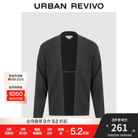 UR2024秋冬男装都市风慵懒感纯色软糯针织开衫UMU940024 深灰 XL