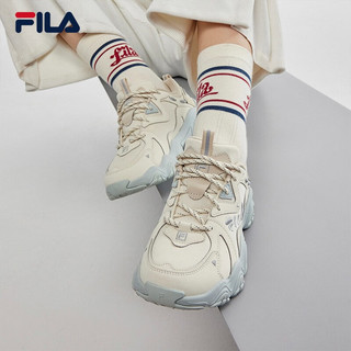 FILA 斐乐猫爪鞋4代男鞋老爹鞋复古鞋秋休闲运动鞋潮女鞋 【女款】白芦笋/乳白色 36