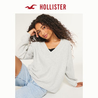 HOLLISTER24秋新款柔软舒适V领露肩长袖针织衫毛衣 女 KI350-4226