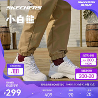 SKECHERS 斯凯奇 官方 厚底小白鞋男女情侣款复古透气休闲运动鞋11931/52676  WGD奶白色/金色 43