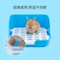 比克熊 兔子厕所大号蓝色龙猫荷兰猪便盆防翻固定尿盆宠物用品方形