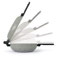 Flonal 弗罗纳 进口火山岩炒菜锅多用锅28cm折叠锅不粘锅炒锅煎锅