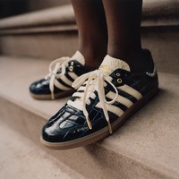 adidas ORIGINALS Wales Bonner联名款 Samba 中性运动板鞋 JH9825 学院藏青蓝/奇妙白/红棕 38.5