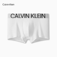 卡尔文·克莱恩 Calvin Klein 内衣男士ck醒目提花轻薄贴身防夹臀低腰四角裤平角内裤男NB1702O 100-白色 L