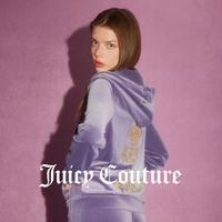 Juicy Couture 橘滋 紫薇星辰重工皇冠Logo印花彩钻丝绒外套